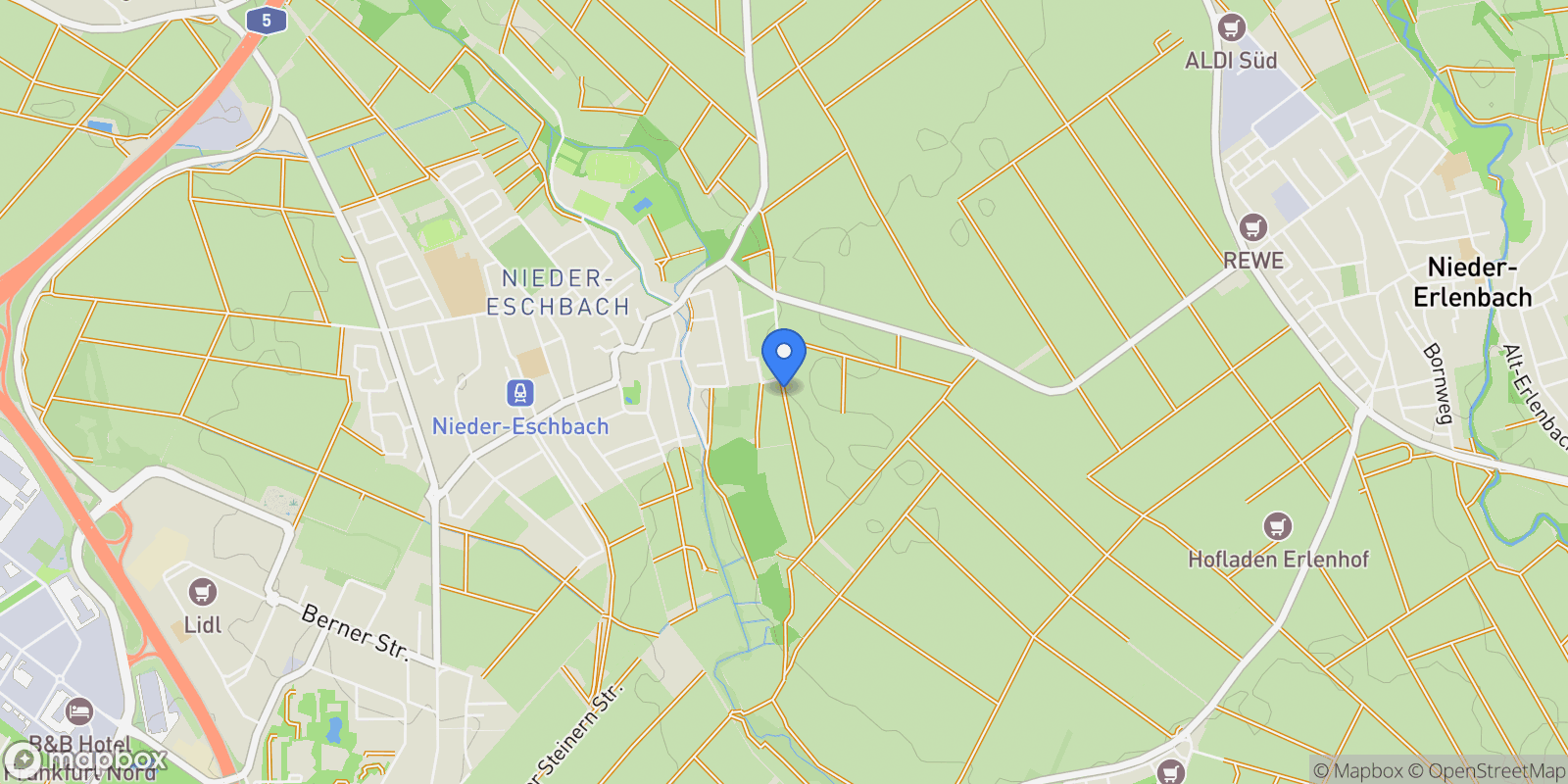 Map showing Frankfurt am Main, Hessen, Germany.