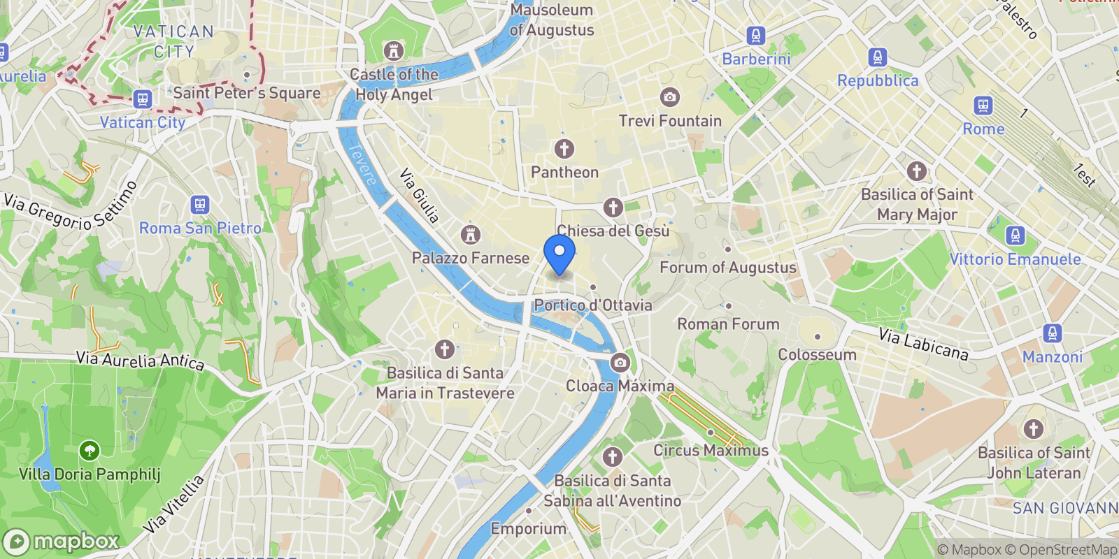 Map showing Piazza Delle Cinque Scole, Rome, Lazio, Italy.
