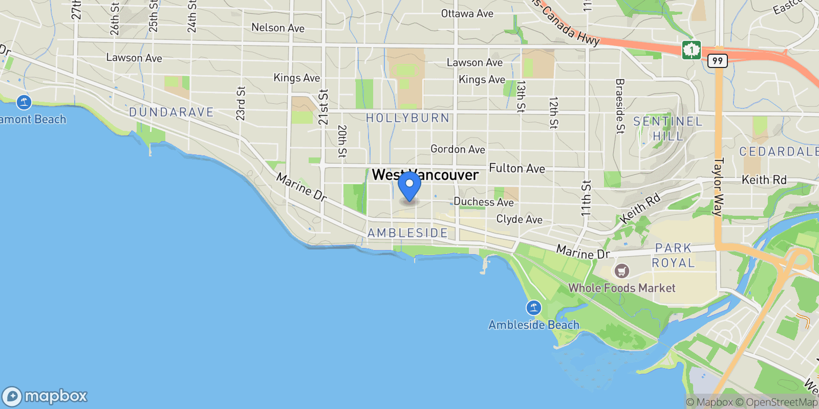 Map showing 1730 Duchess Avenue  203, West Vancouver, BC V7V 1P9, West Vancouver, British Columbia, Canada.