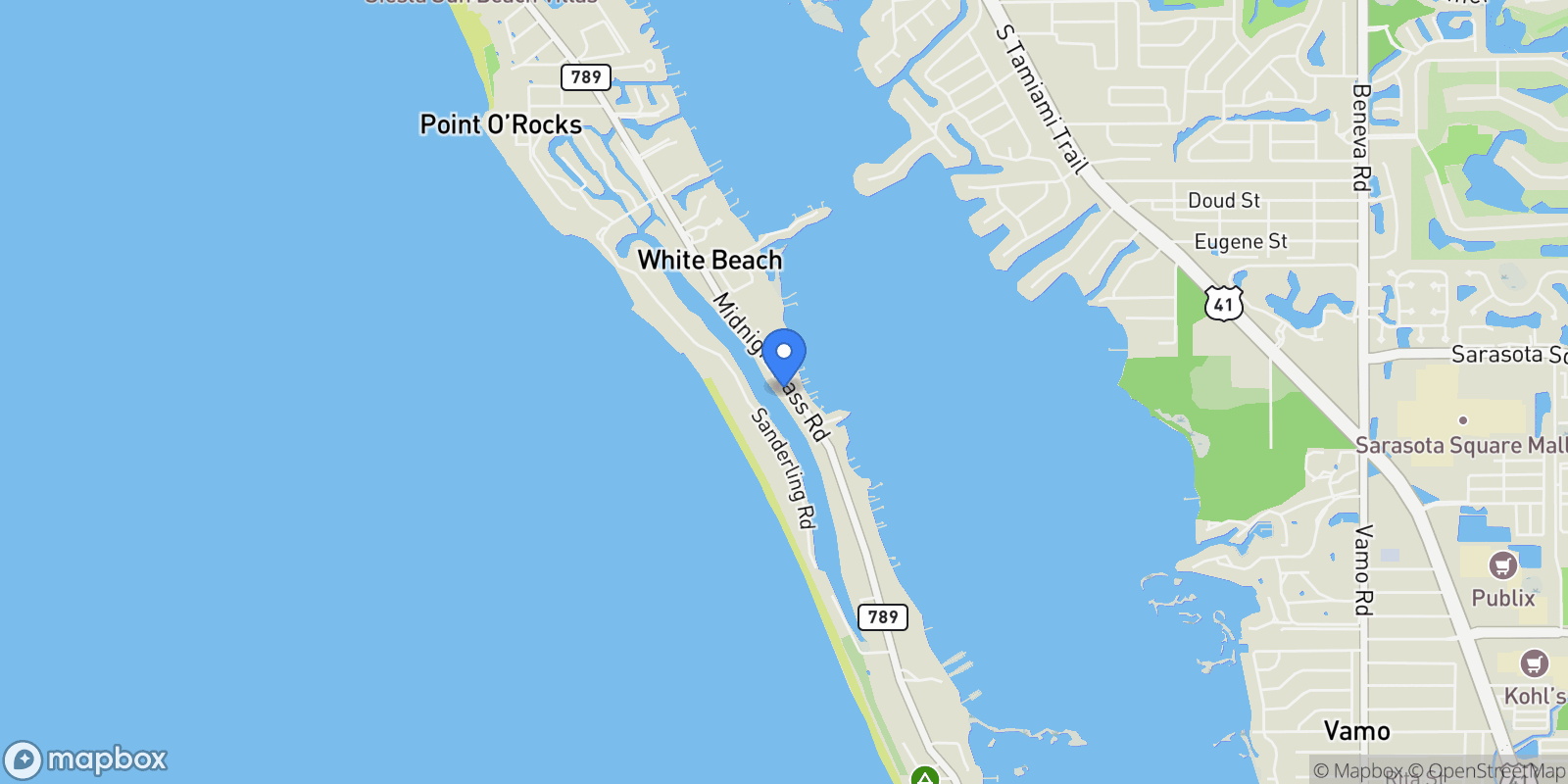 Map showing 8008 MIDNIGHT PASS ROAD, Siesta Key, Florida, United States.