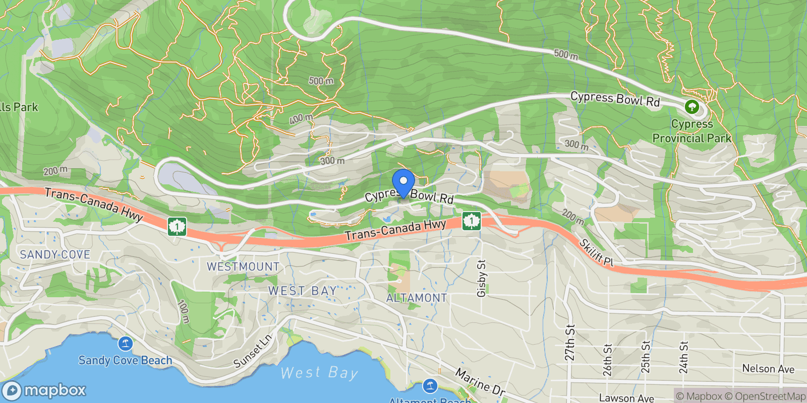 Map showing 3105 Deer Ridge Drive  701, West Vancouver, BC V7S 4W1, West Vancouver, British Columbia, Canada.