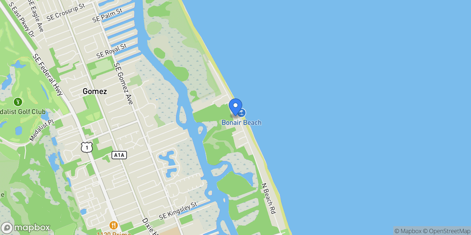 Map showing 116 N Beach Road, Jupiter Island, FL, 33455, USA, Hobe Sound, Florida, United States.