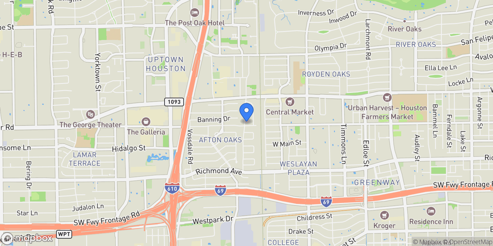 Map showing 2911 Mid Lane, Houston, Texas, United States.