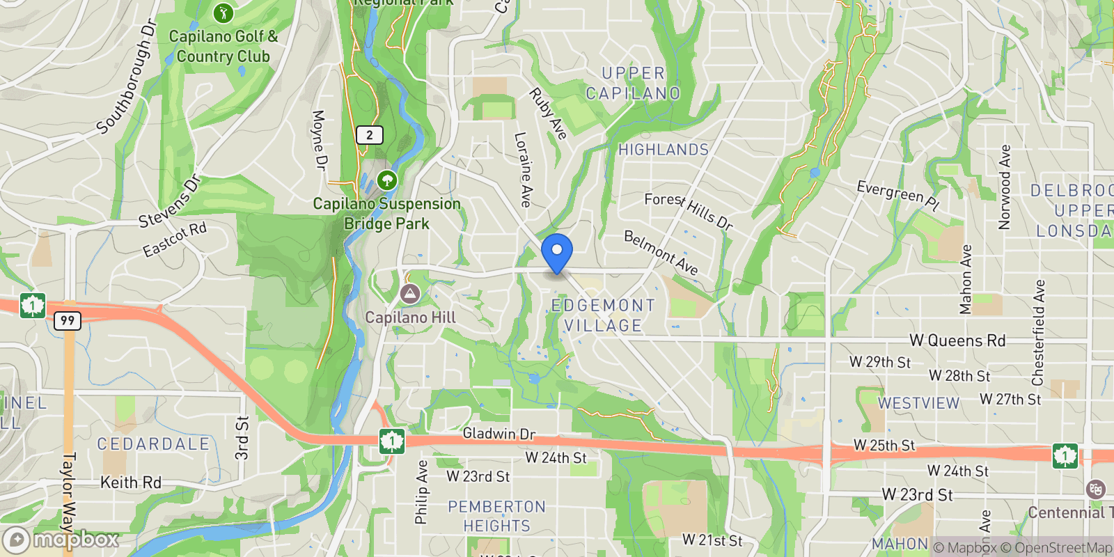Map showing 1133 Ridgewood Drive  6, North Vancouver, BC V7R 0A4, North Vancouver, British Columbia, Canada.