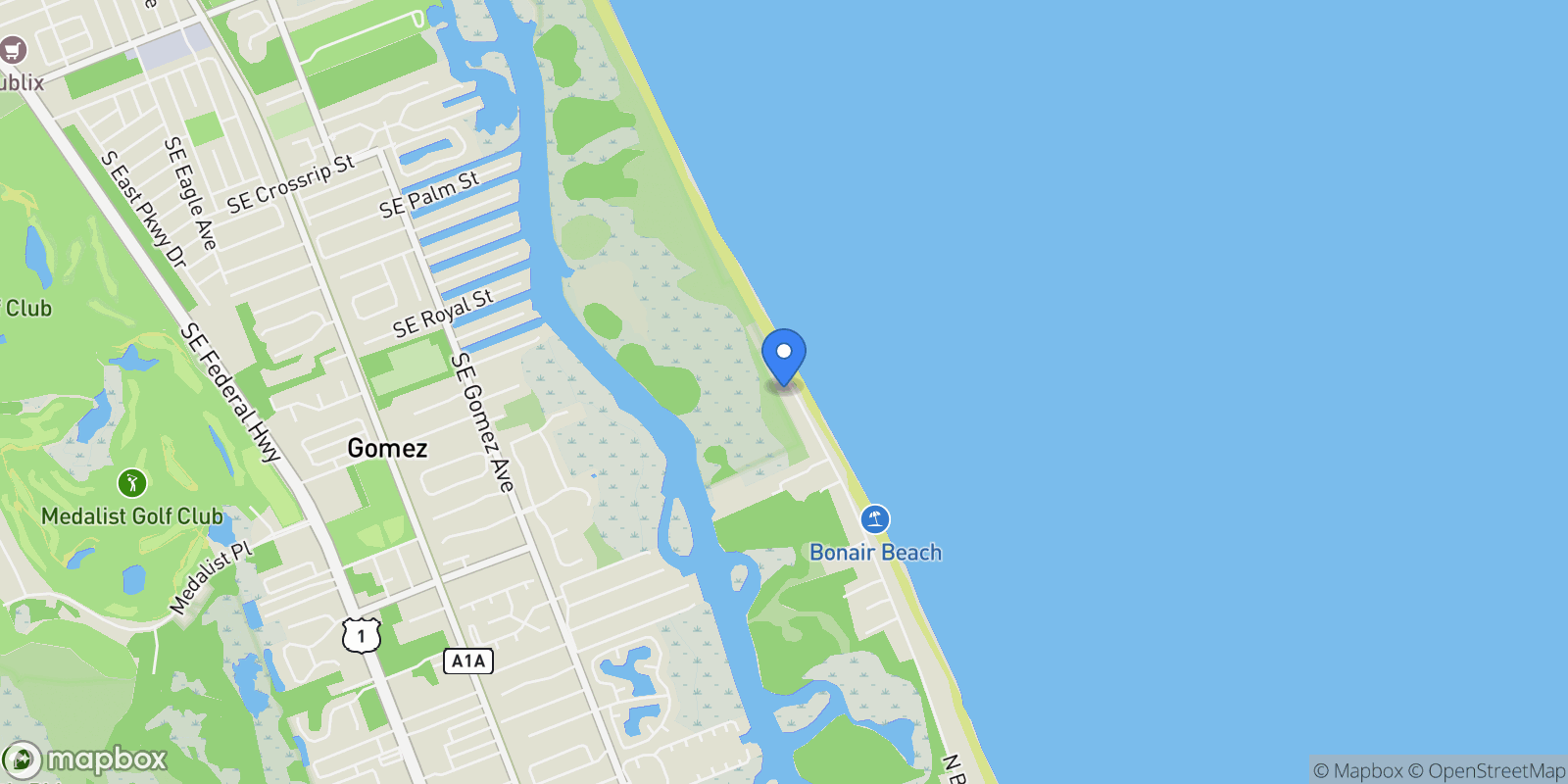 Map showing 162 N Beach Road, Jupiter Island, FL, 33455, USA, Hobe Sound, Florida, United States.