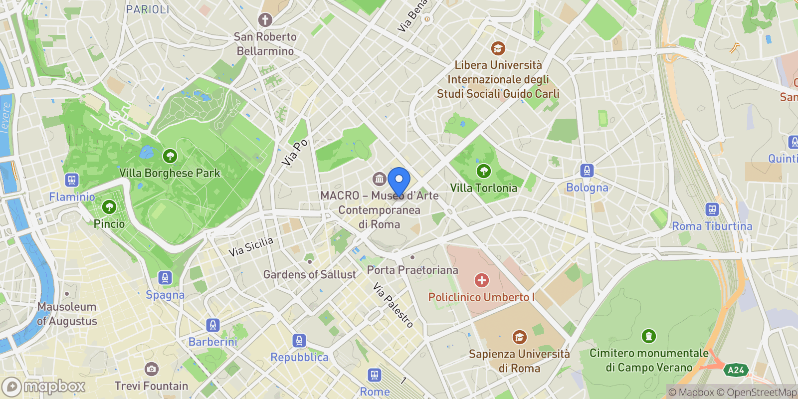 Map showing Via Nomentana 131, Rome, Lazio, Italy.