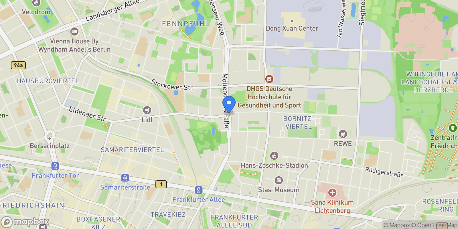 Map showing Berlin, Berlin, Germany.