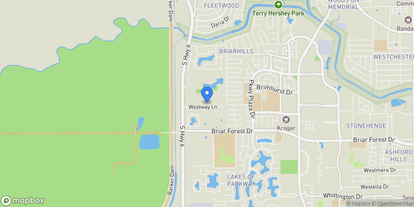 Map showing 14420 Westway Lane, Houston, Texas, United States.