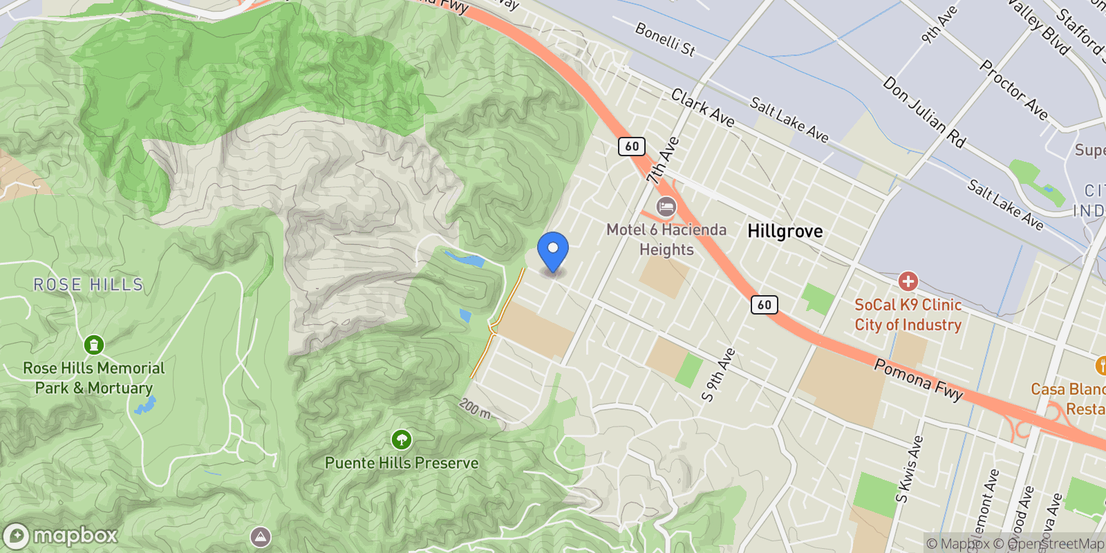 Map showing 1461 Ameluxen Avenue, Hacienda Heights, California, United States.