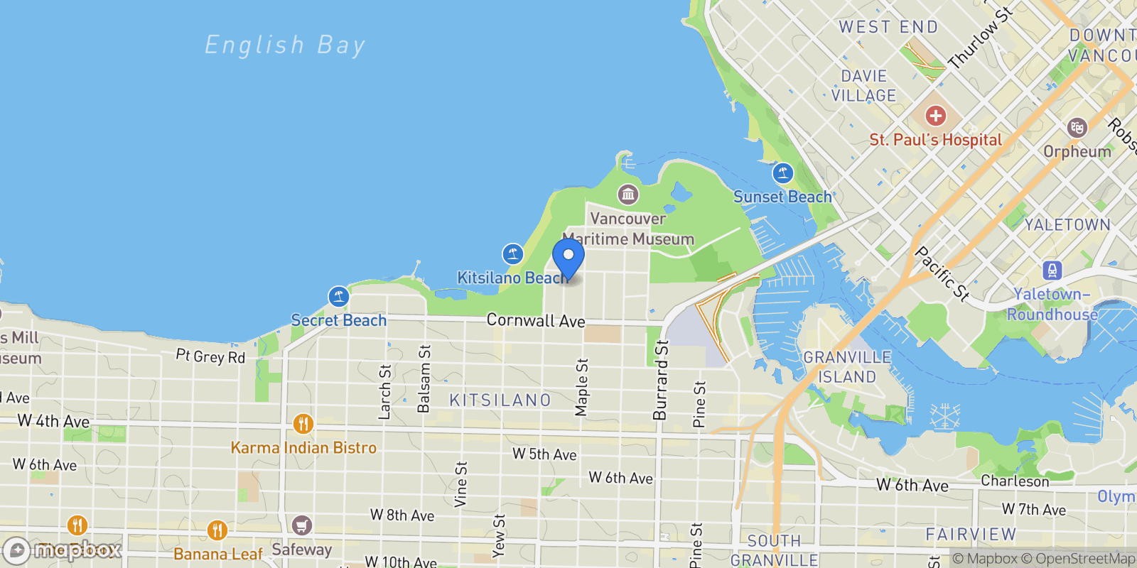 Map showing 1346 Laburnum Street, Vancouver, BC V6J 3W3, Vancouver, British Columbia, Canada.