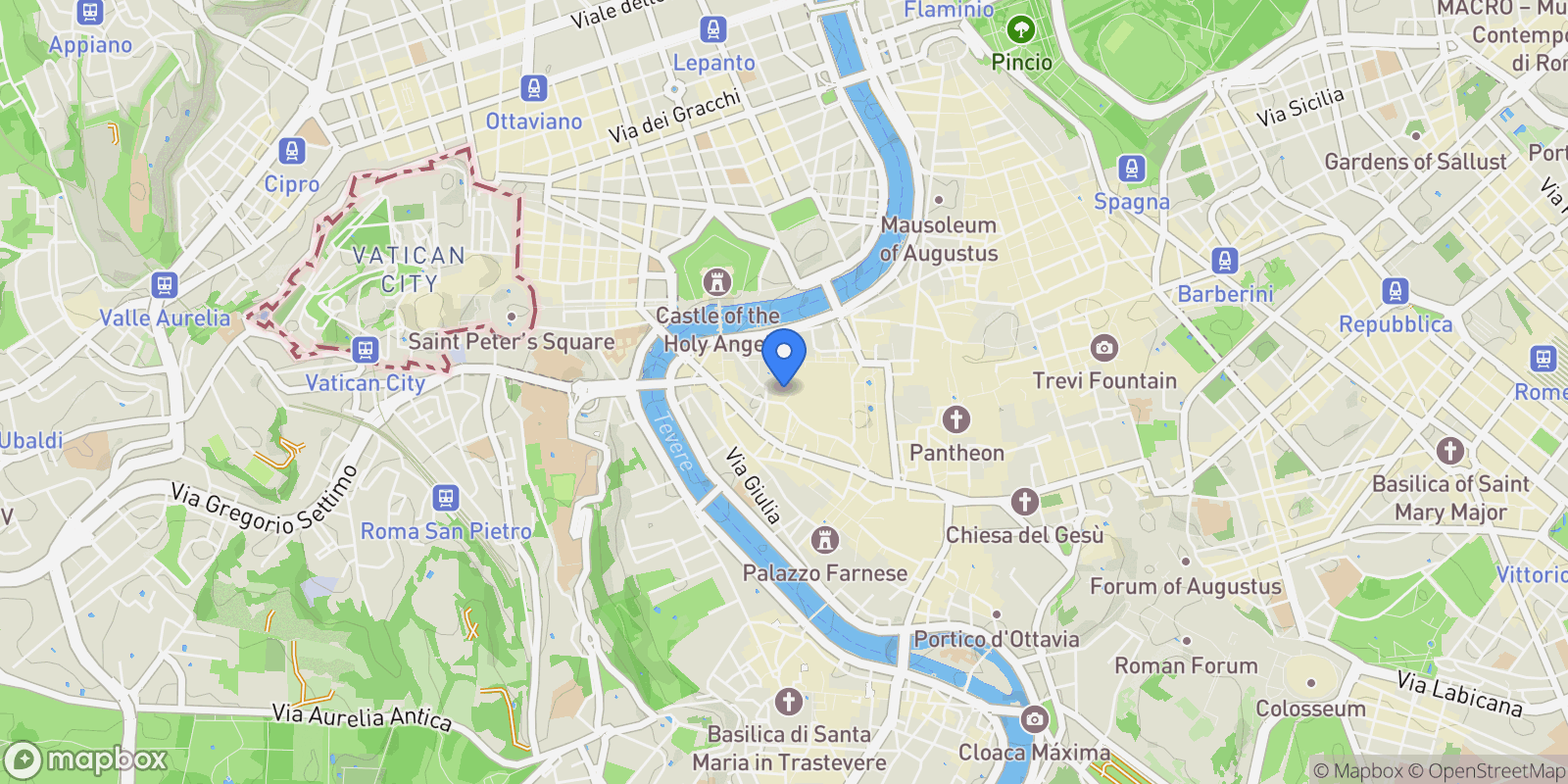 Map showing Via Di Monte Giordano, Rome, Lazio, Italy.