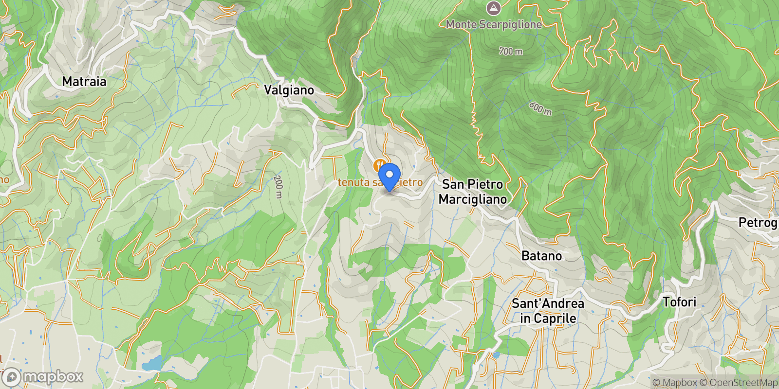 Map showing Corte Franceschini, Tuscany, Italy.