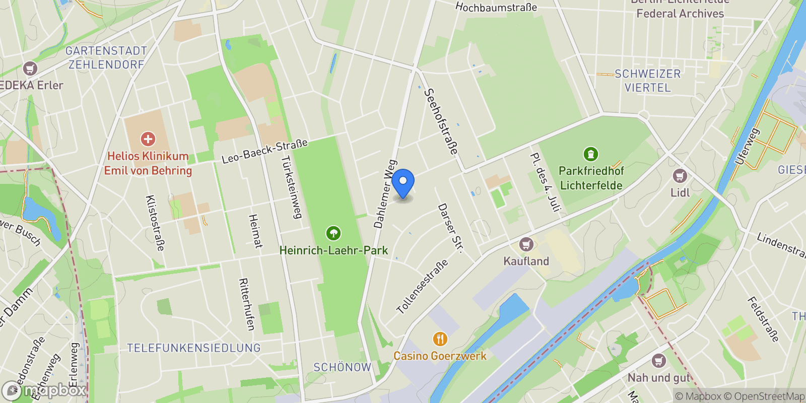 Map showing Berlin, Berlin, Germany.