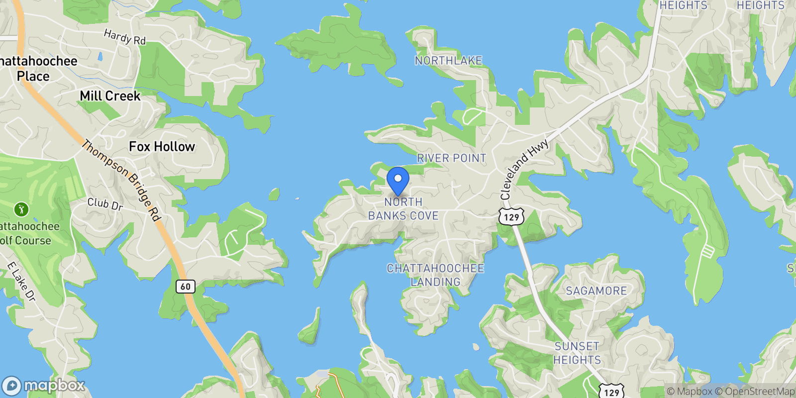 Map showing 2432 Thompson Mill Road, Gainesville, Georgia, United States.