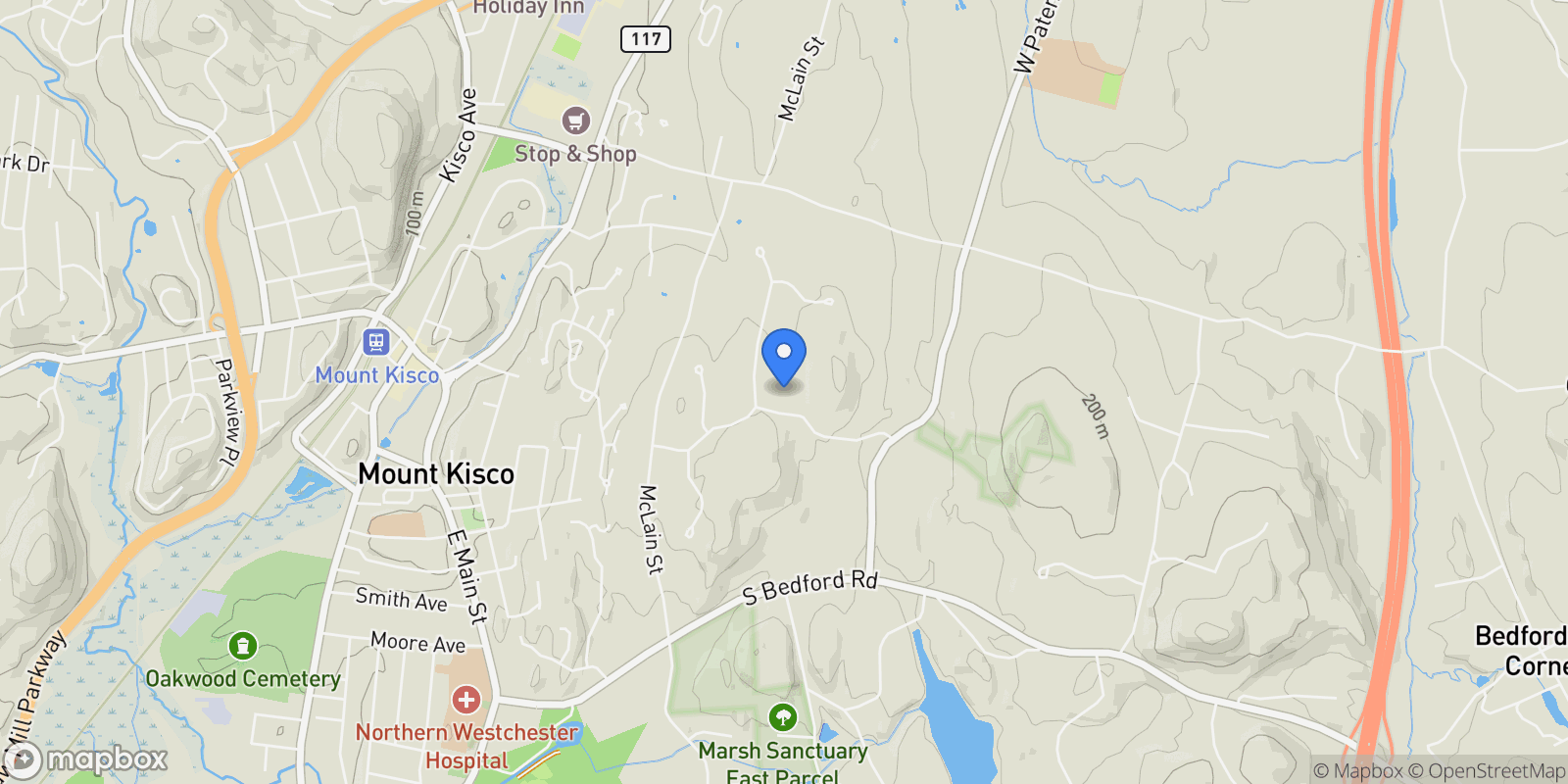 Map showing 24 Penwood Road, Bedford Corners, NY, 10549, USA, Mount Kisco, New York, United States.