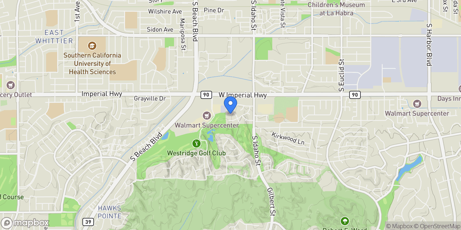 Map showing 1420 Pine Tree Court, La Habra Heights, California, United States.