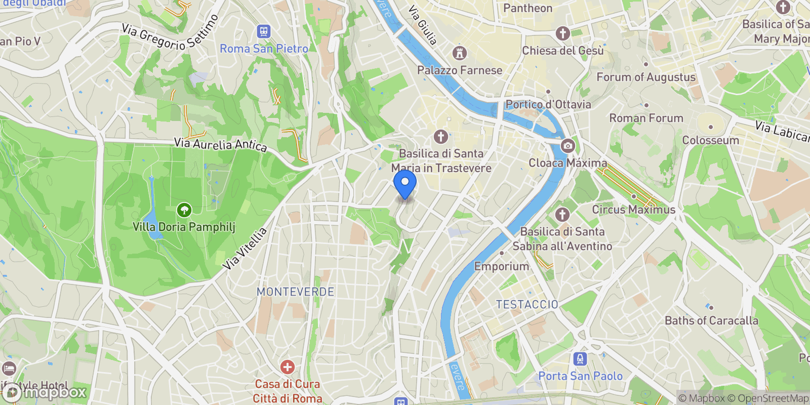 Map showing Via Dandolo, Rome, Lazio, Italy.