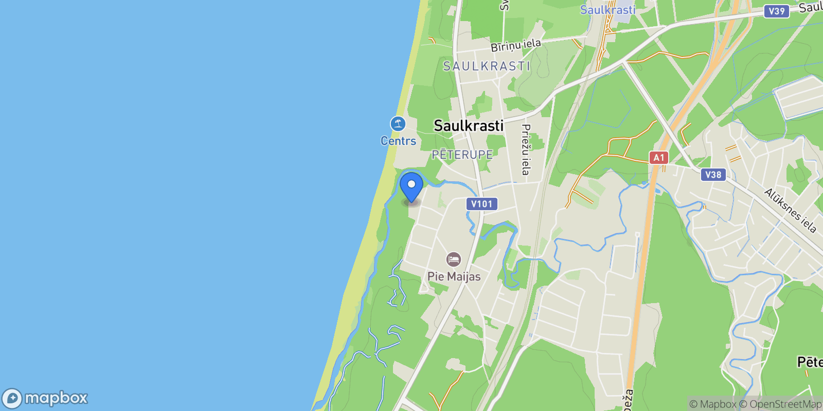 Map showing Kalnu iela 6A, Saulkrasti, Saulkrastu nov., Saulkrasti, Latvia.