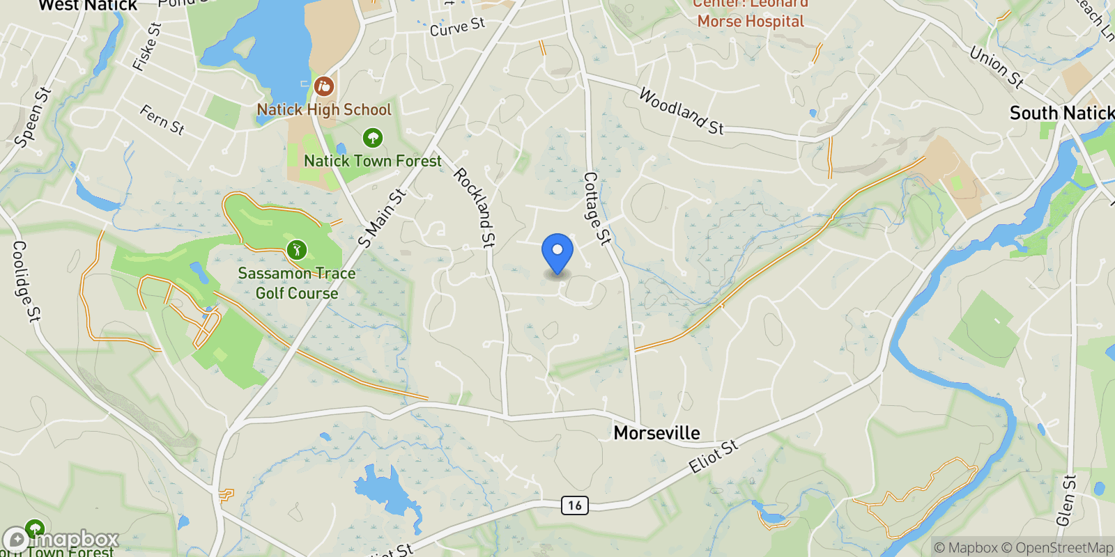 Map showing 48 Graystone Lane, Natick, MA, 01760, USA, Wayland, Massachusetts, United States.