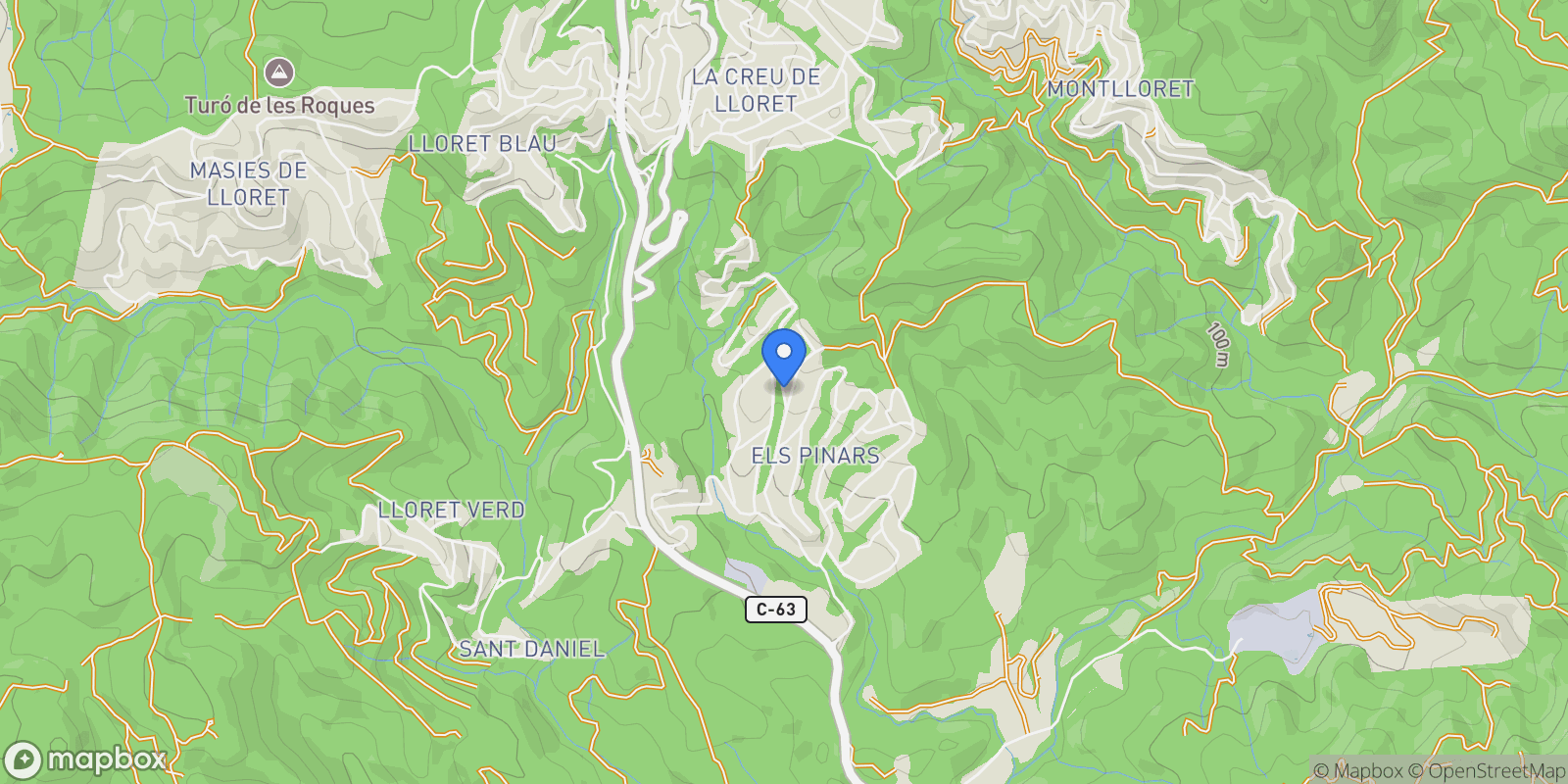 Map showing Los pinares, Lloret de Mar, GIRONA, Lloret de Mar, Lloret de Mar, Catalonia, Spain.