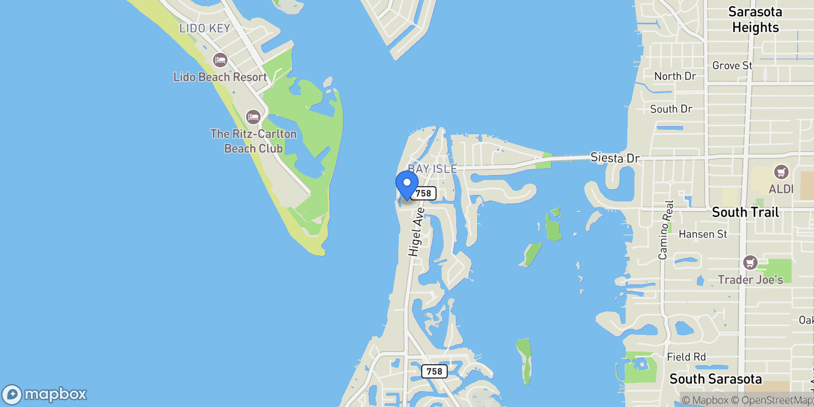 Map showing 116 GARDEN LANE, Siesta Key, FL, 34242, USA, Siesta Key, Florida, United States.