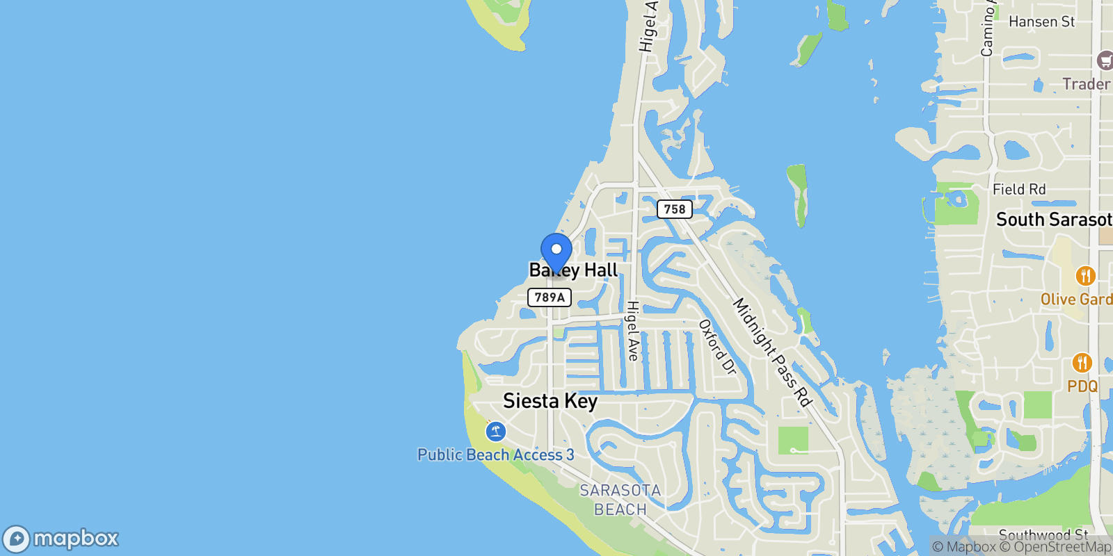 Map showing 4817 OCEAN BOULEVARD, Siesta Key, FL, 34242, USA, Siesta Key, Florida, United States.