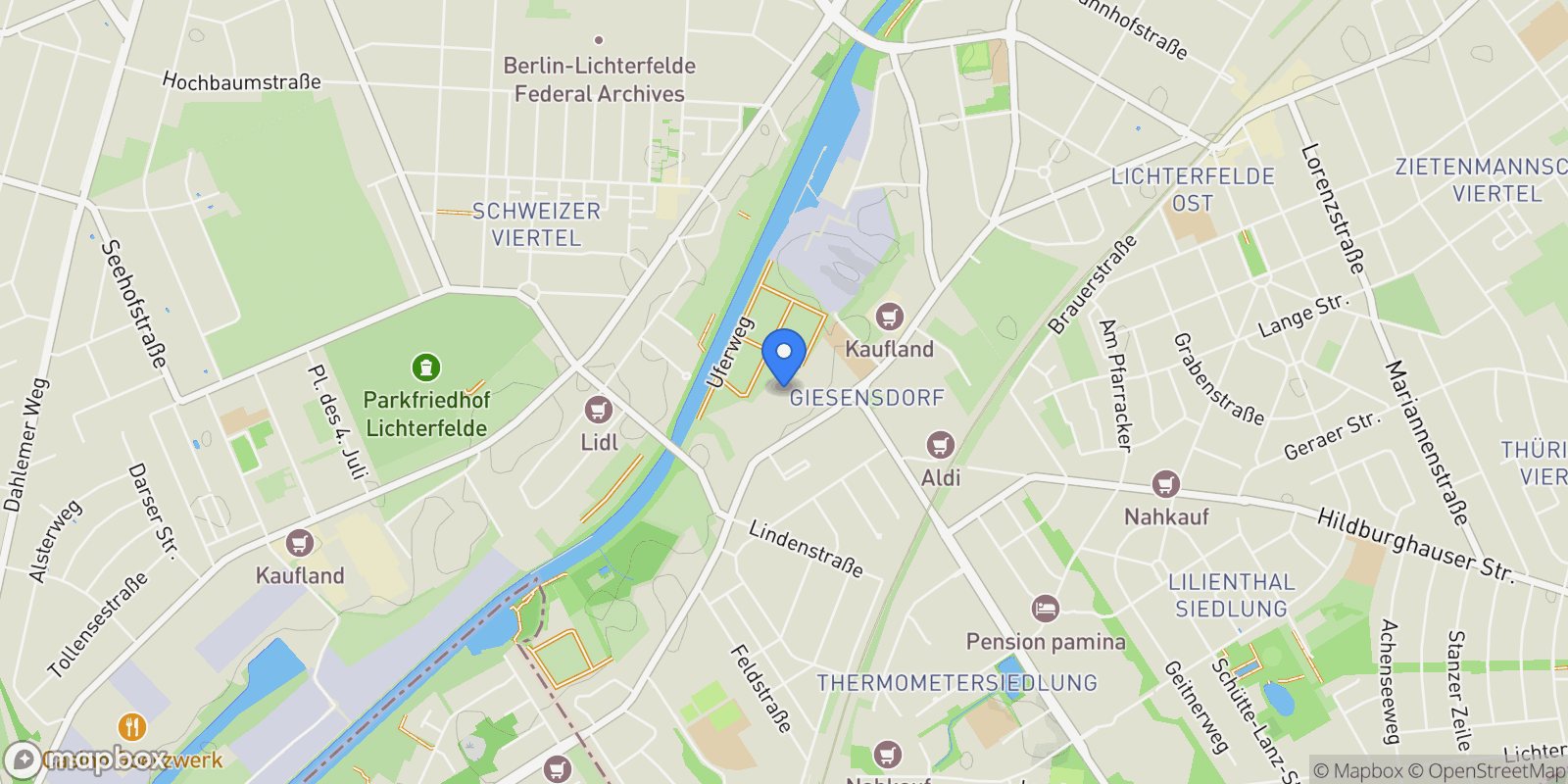 Map showing Berlin, Berlin, Germany.