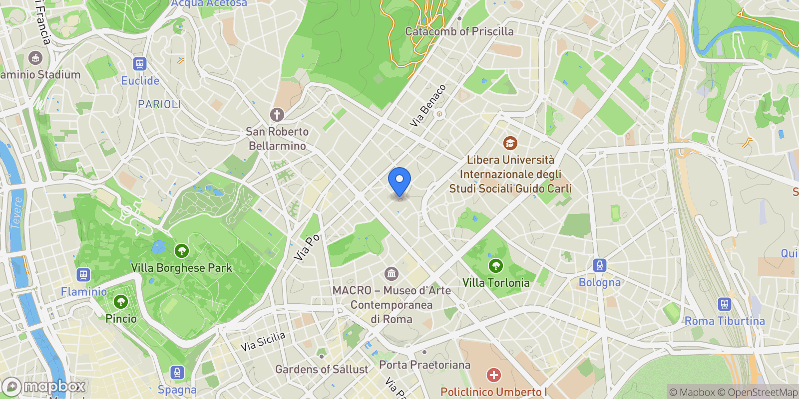 Map showing Via Ombrone, Rome, Lazio, Italy.