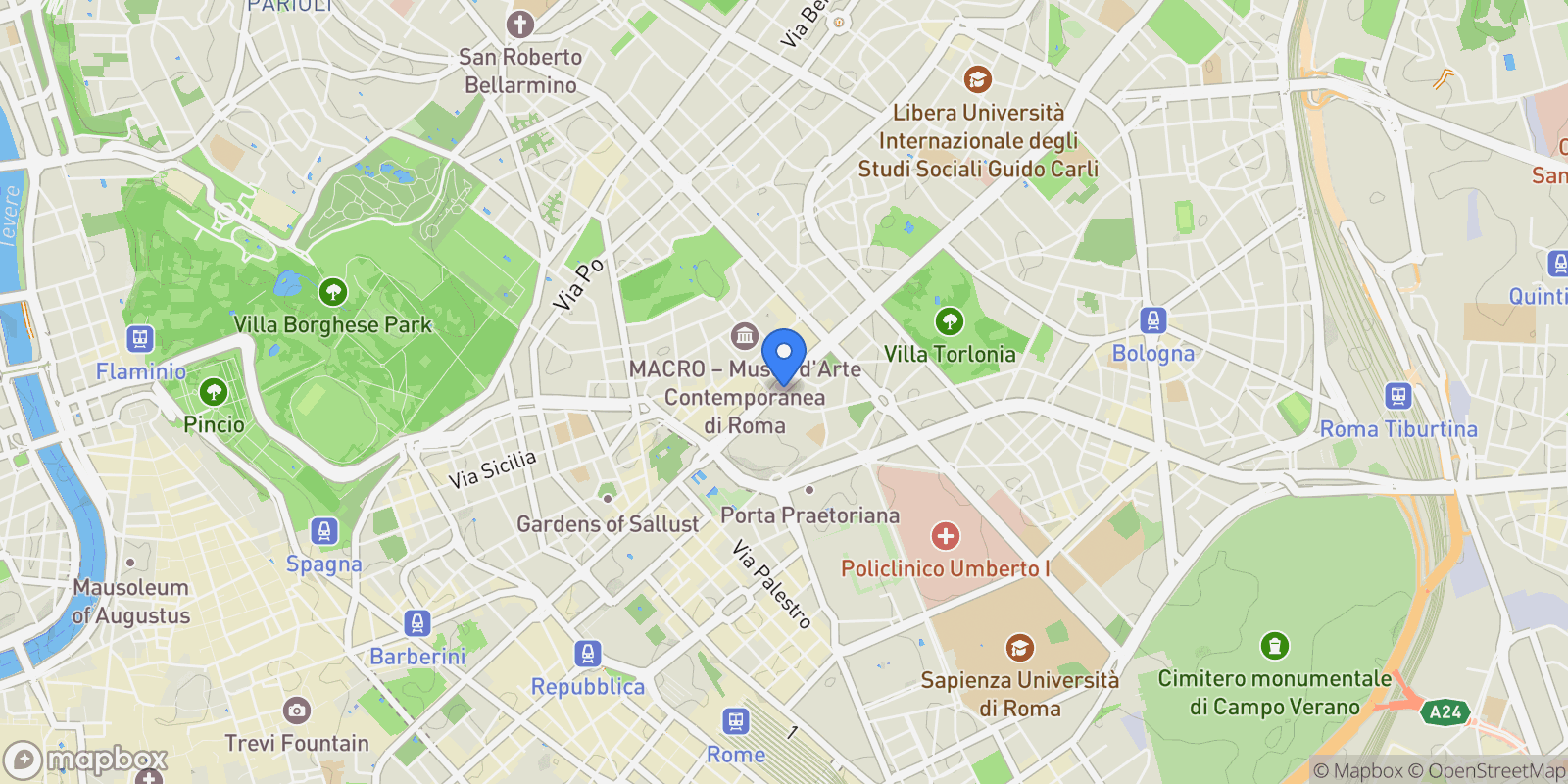 Map showing Via Nomentana, Rome, Lazio, Italy.
