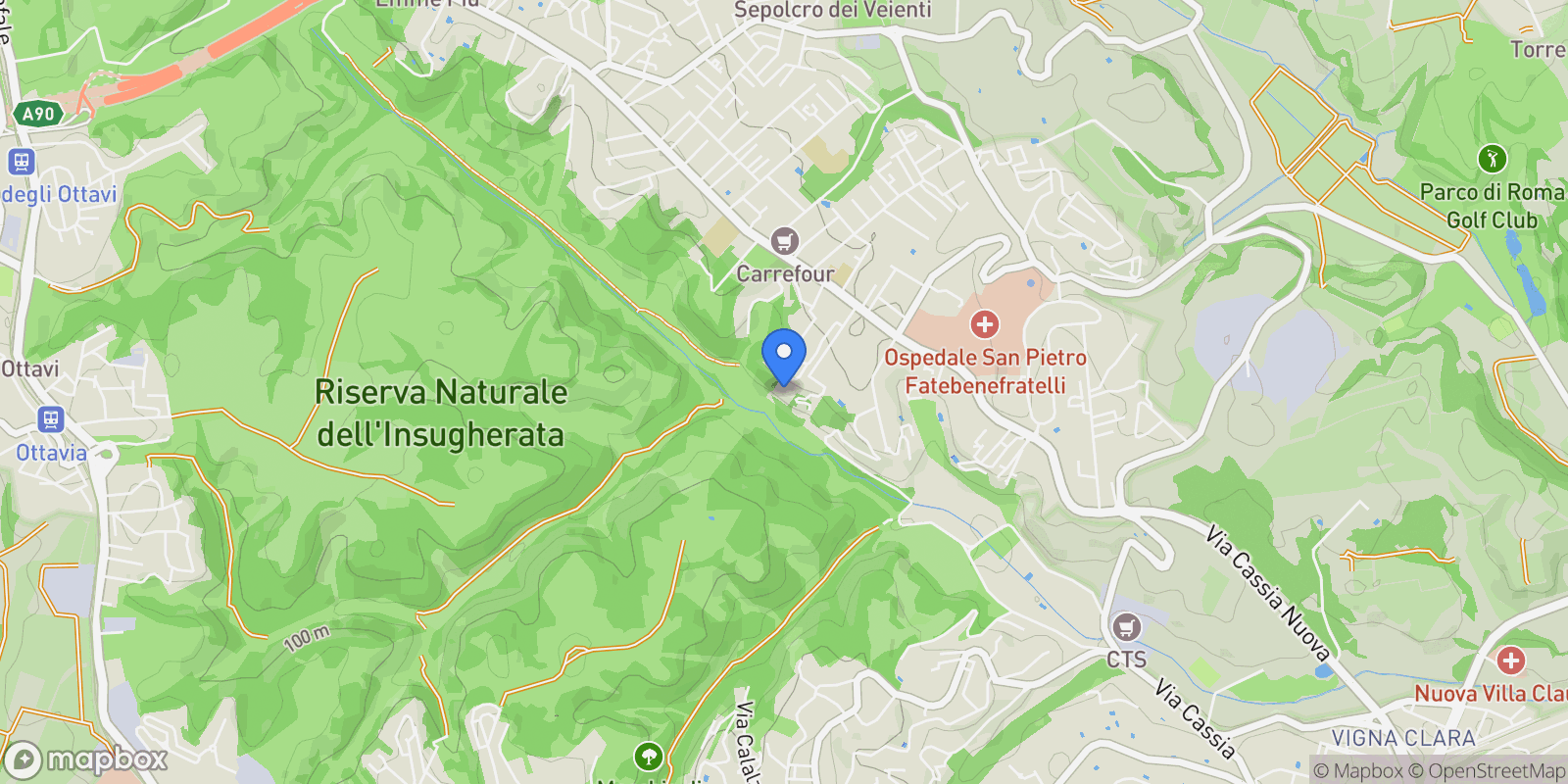 Map showing Via Cassia, Rome, Lazio, Italy.