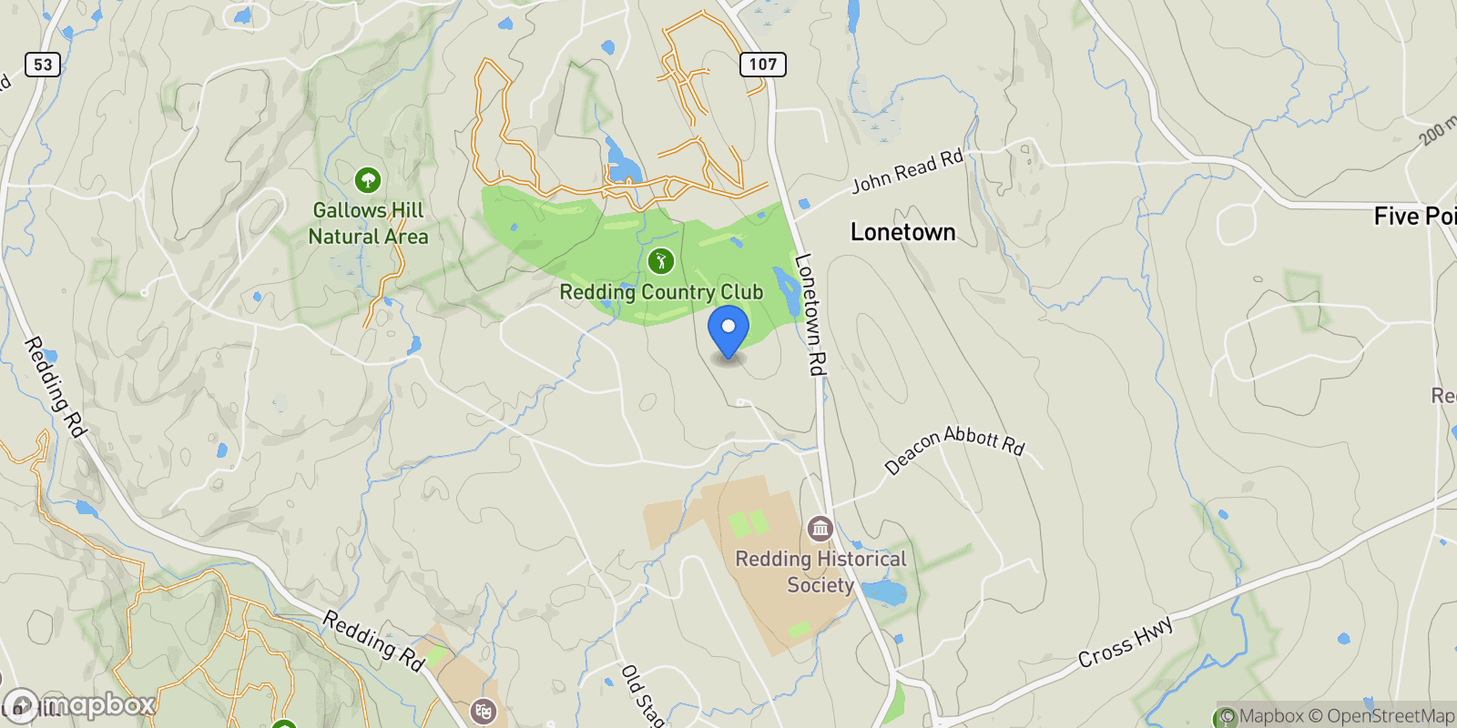 Map showing 2 Longwood Drive, Redding, CT, 06896, USA, Redding, Connecticut, United States.
