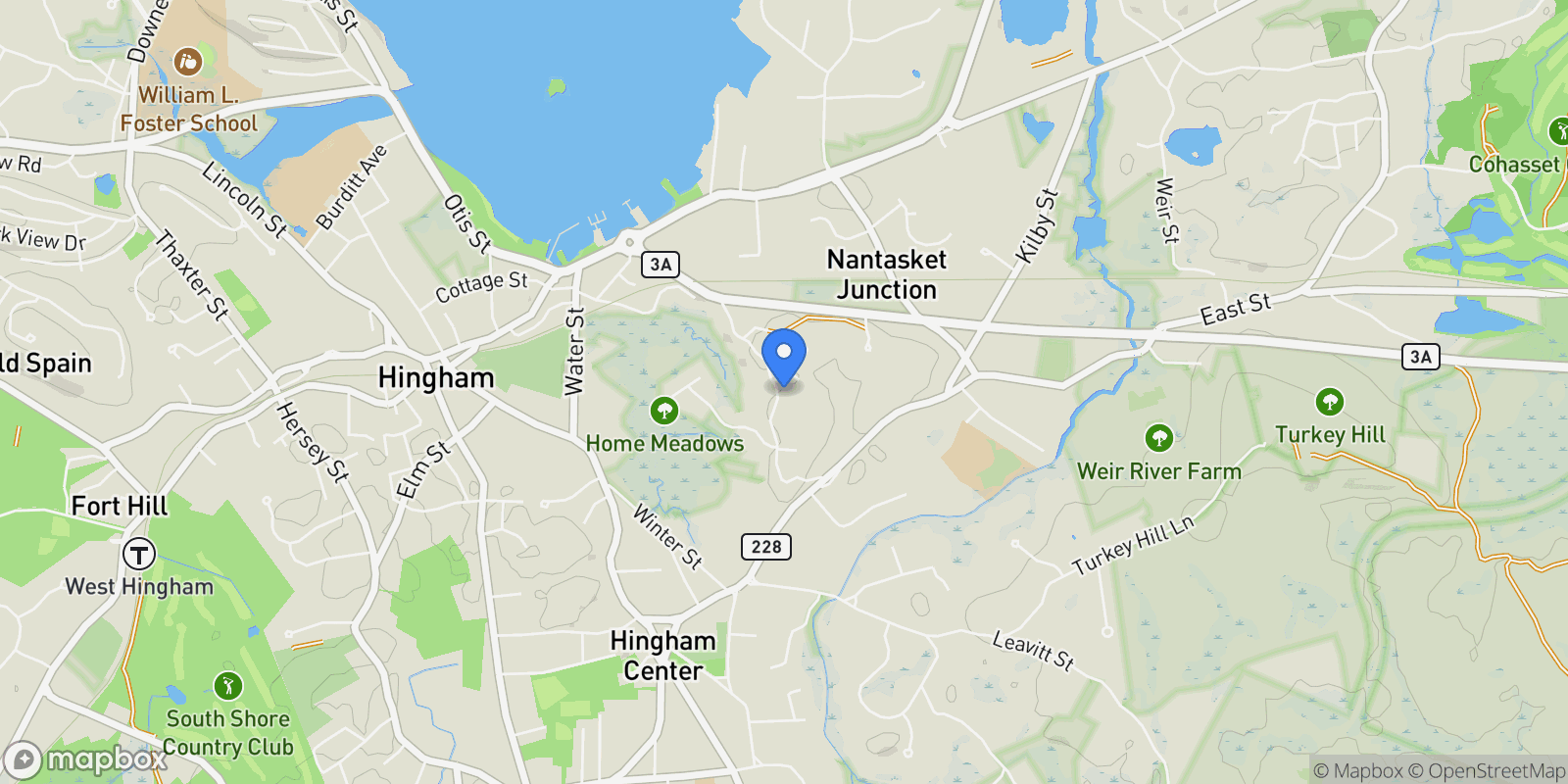 Map showing 25 Rockwood Rd, Hingham, MA, 02043, USA, Hingham, Massachusetts, United States.