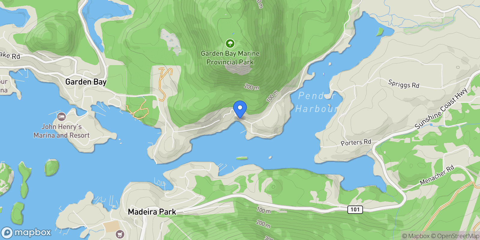 Map showing 5338 Daniel Road, Garden Bay, BC V0N 1S1, Garden Bay, British Columbia, Canada.