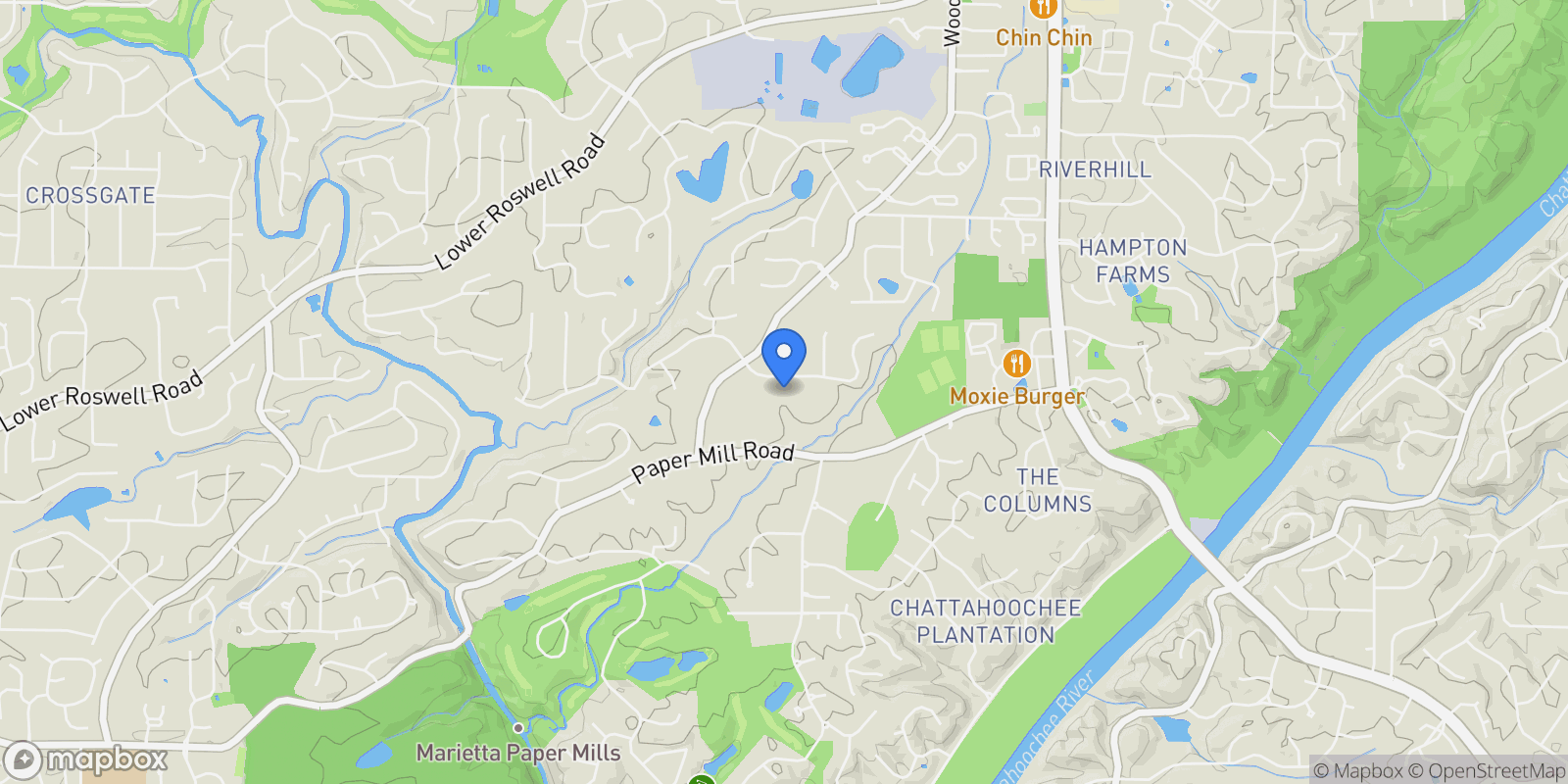 Map showing 4402 Blackland Drive, Marietta, Georgia, United States.