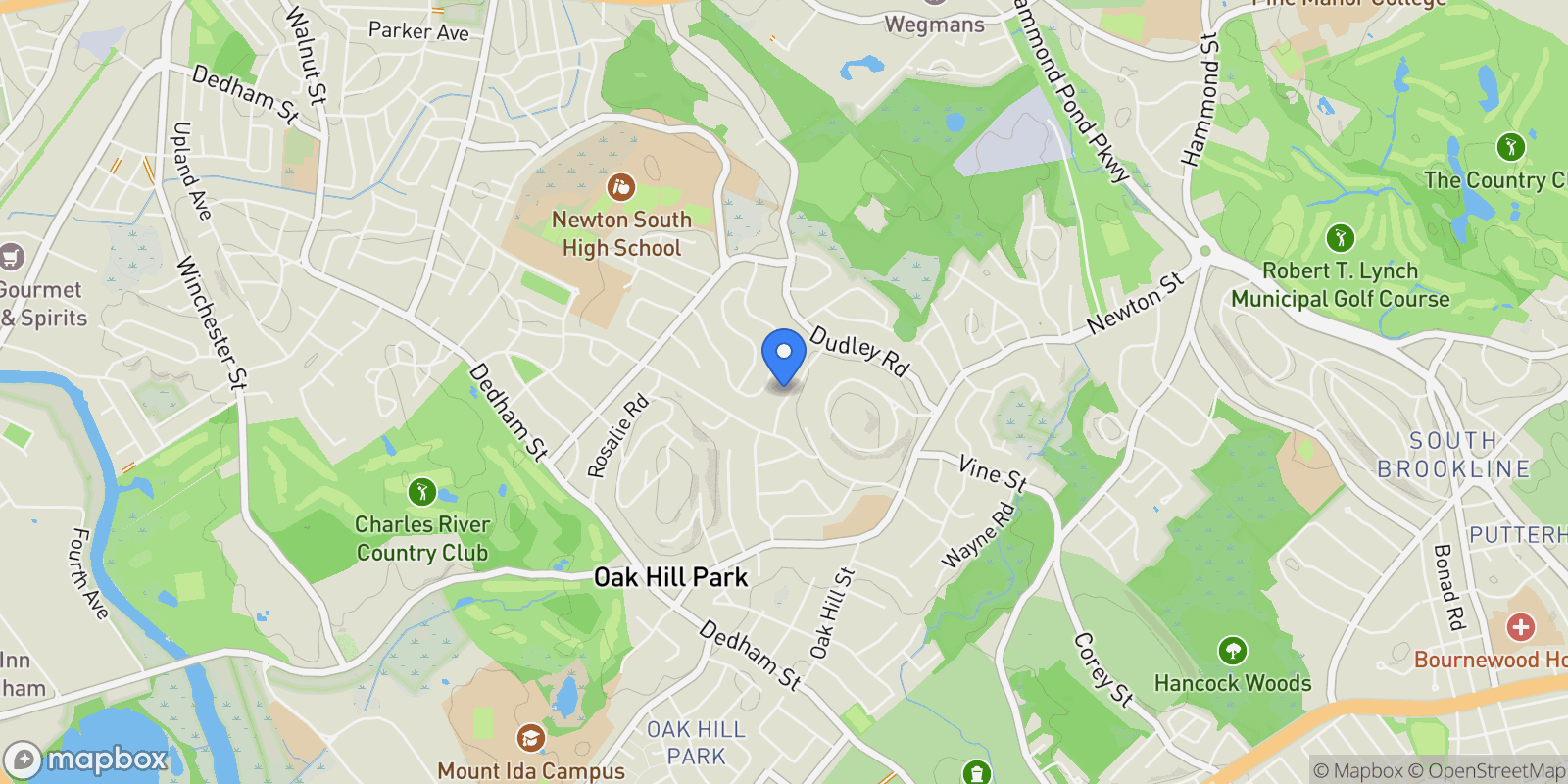Map showing 63 Drumlin Rd, Newton, MA, 02459, USA, Newton, Massachusetts, United States.