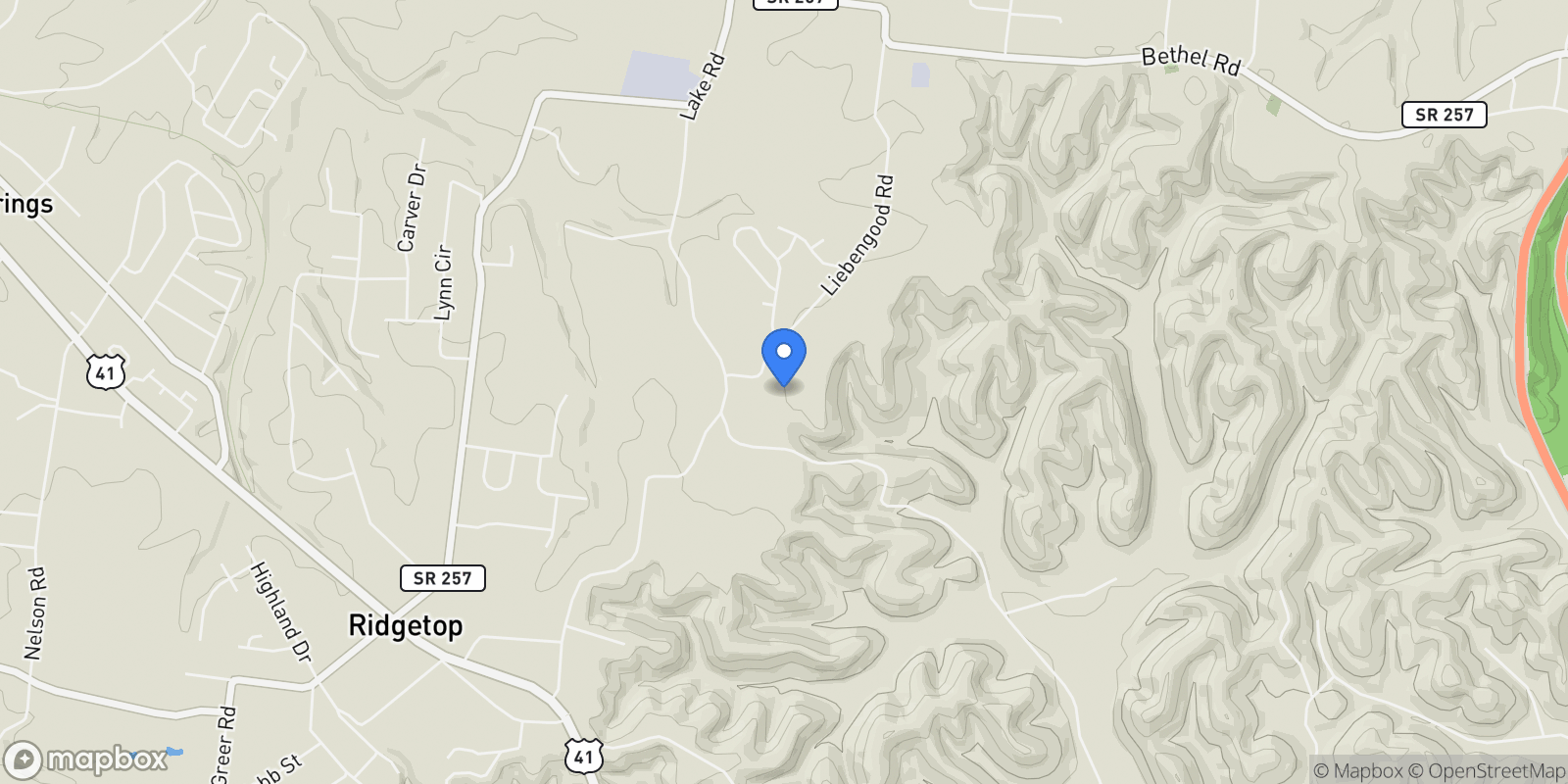 Map showing 1967 Liebengood Rd, Greenbrier, Tennessee, United States.