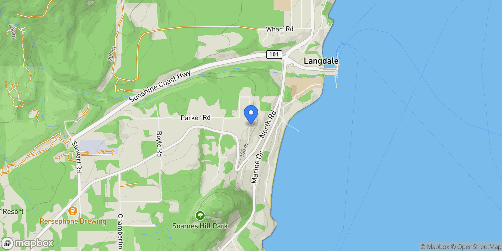 Map showing 1246 St Andrews Road, Gibsons, BC V0N 1V1, Gibsons, British Columbia, Canada.