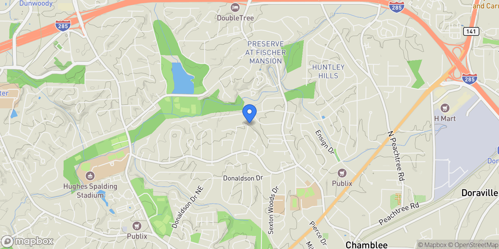 Map showing 3914 Granger Drive, Chamblee, Georgia, United States.