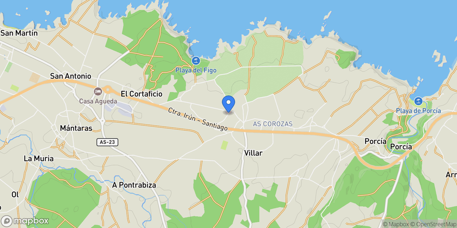 Map showing Costa verde, Tapia de Casariego, ASTURIAS, Tapia de Casariego, Tapia de Casariego, Asturias, Spain.