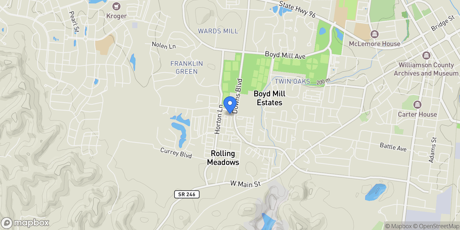 Map showing 2001 Barclay Ln, Franklin, Tennessee, United States.