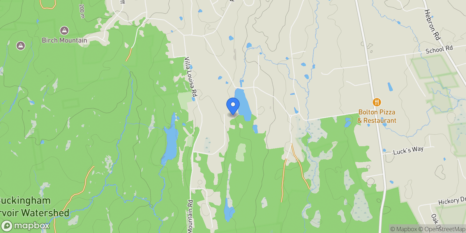 Map showing 45 Lookout Landing, Bolton, CT, 06043, USA, Bolton, Connecticut, United States.