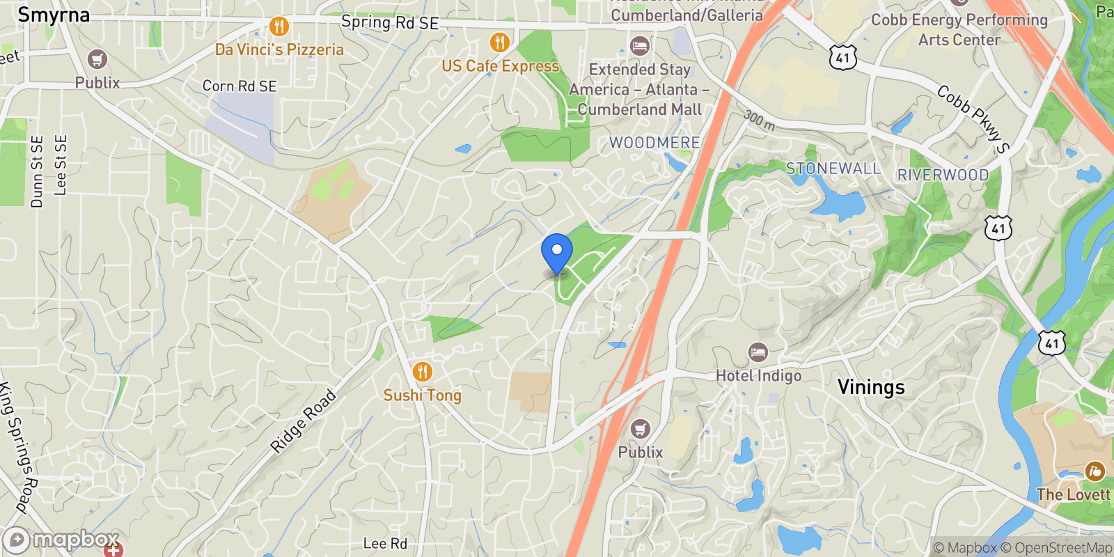 Map showing 3362 Bryerstone Circle SE, Smyrna, Georgia, United States.