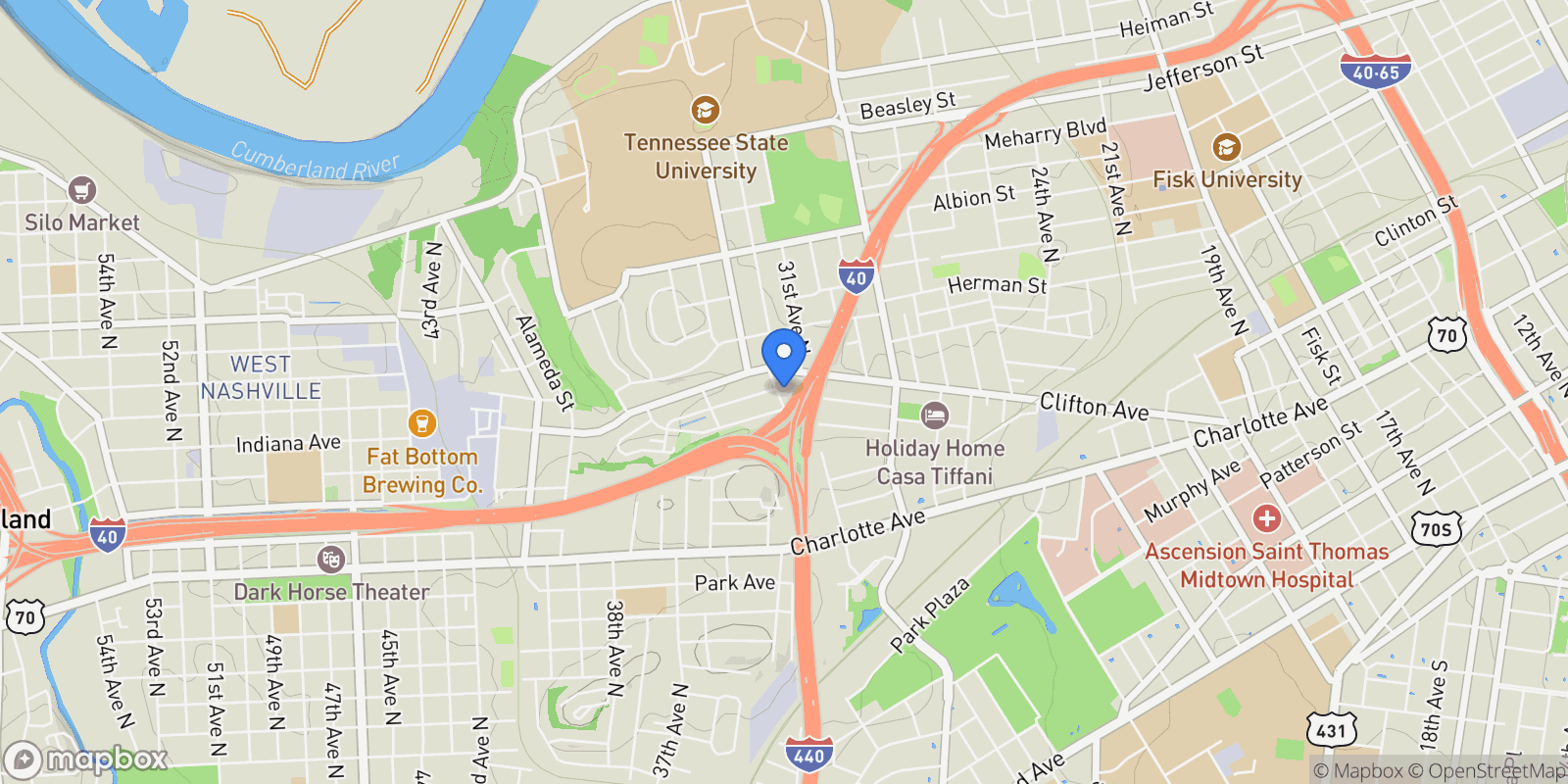 Map showing 3120 Torbett St, Nashville, Tennessee, United States.