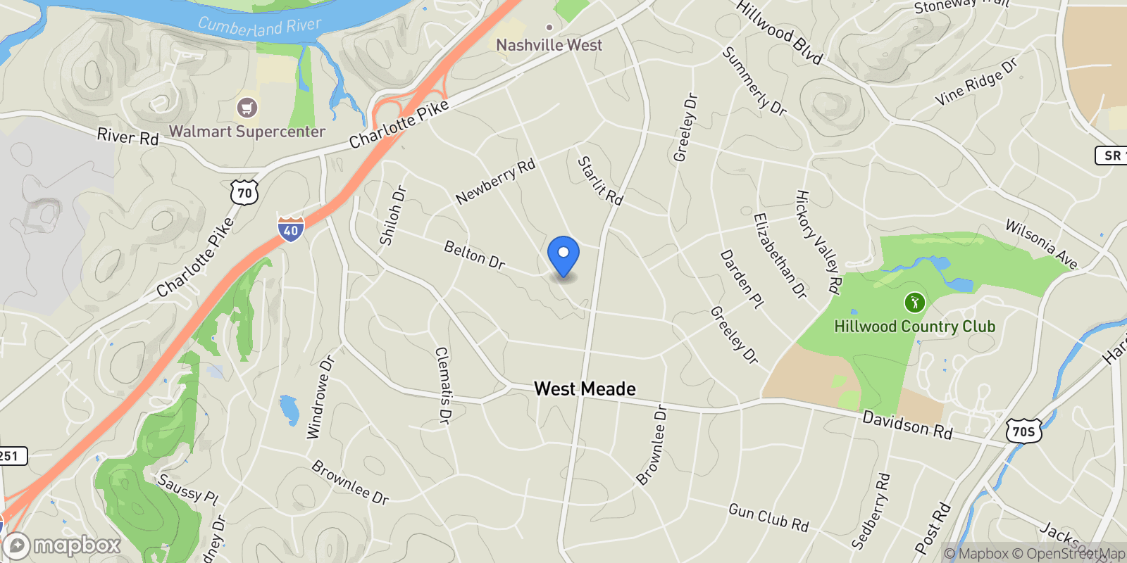 Map showing 818 Bresslyn Rd, Nashville, Tennessee, United States.