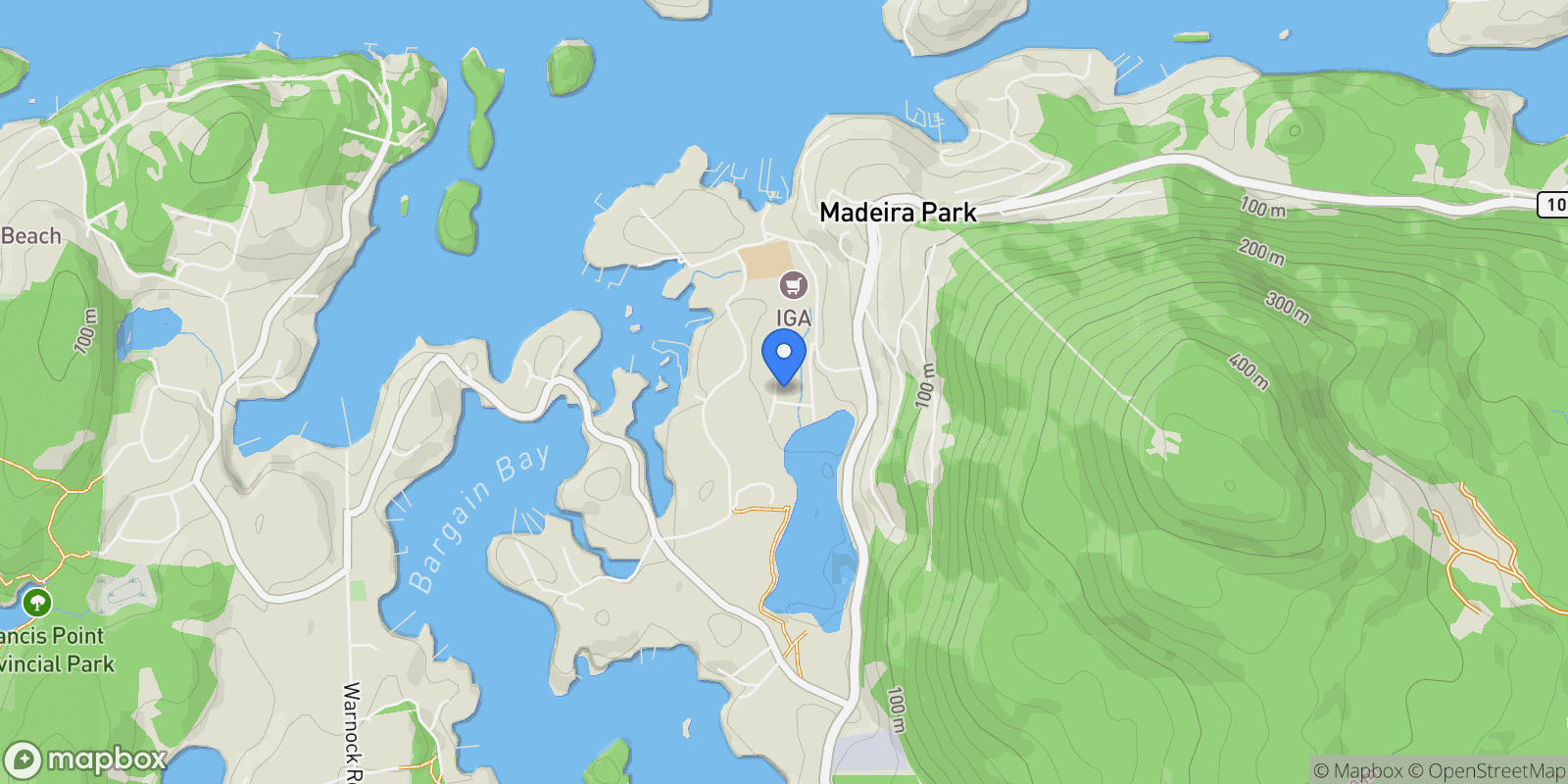 Map showing 12800-12810 Mainsail Road, Madeira Park, BC V0N 2H1, Madeira Park, British Columbia, Canada.