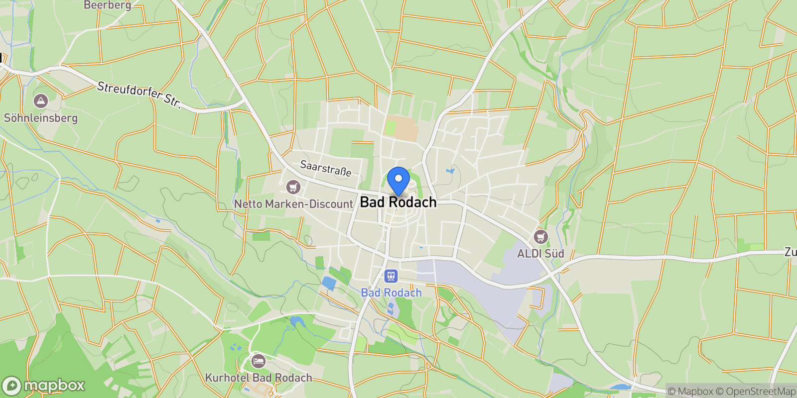 Map showing Bad Rodach, Bavaria, Germany.