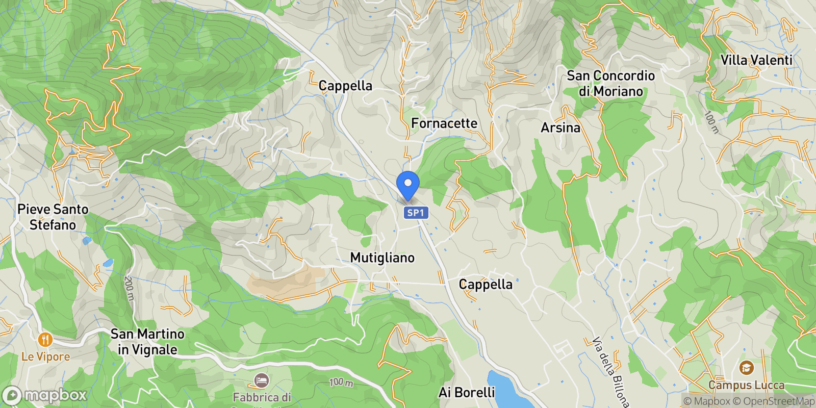Map showing Lucca, Lucca, Tuscany, Italy.