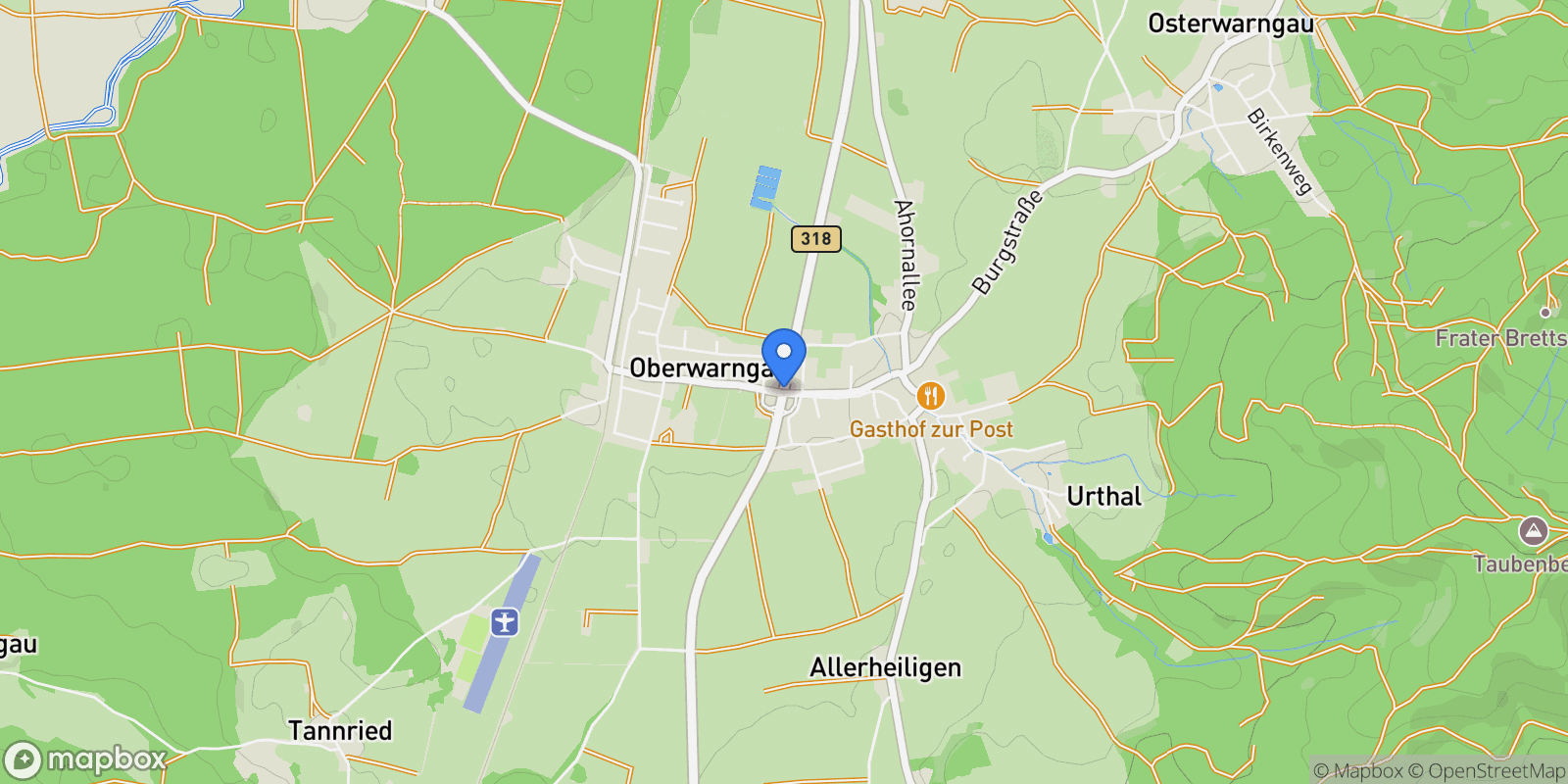 Map showing Warngau, Bavaria, Germany.