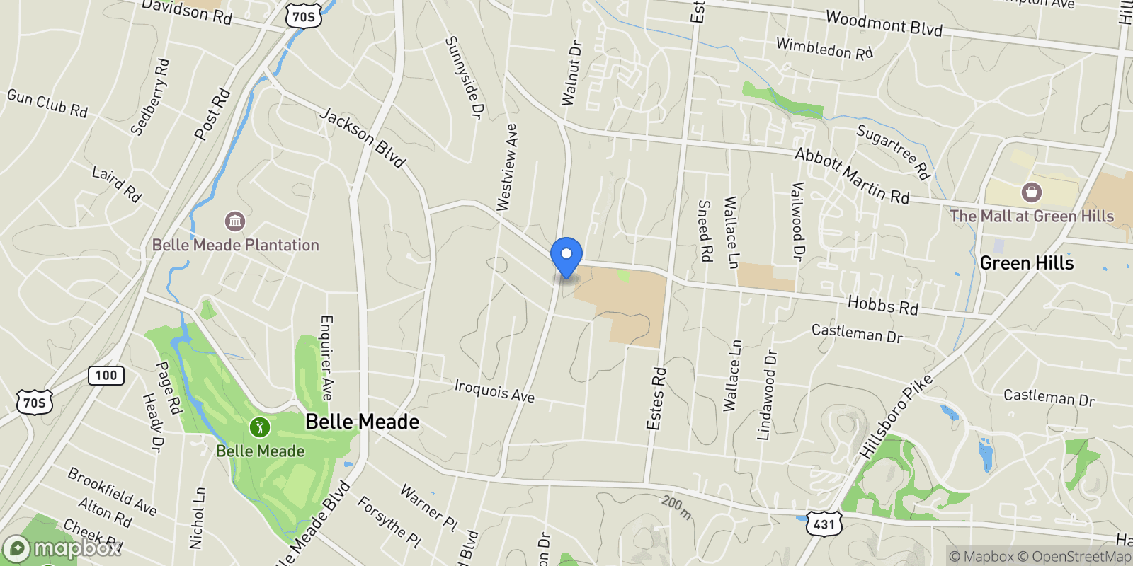 Map showing 504 Lynnwood Blvd, Nashville, Tennessee, United States.