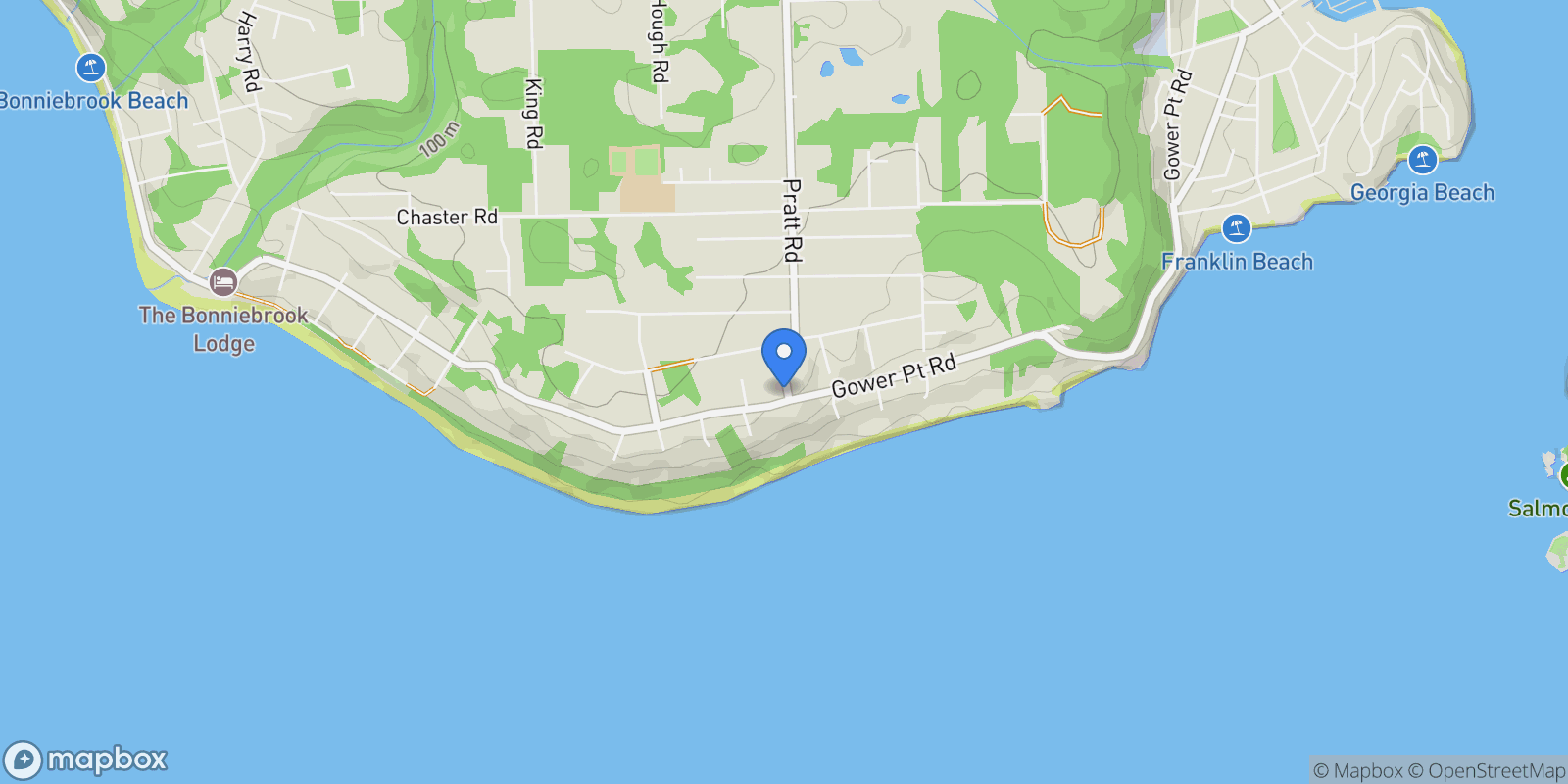 Map showing 103 Pratt Road, Gibsons, BC V0N 1V3, Gibsons, British Columbia, Canada.